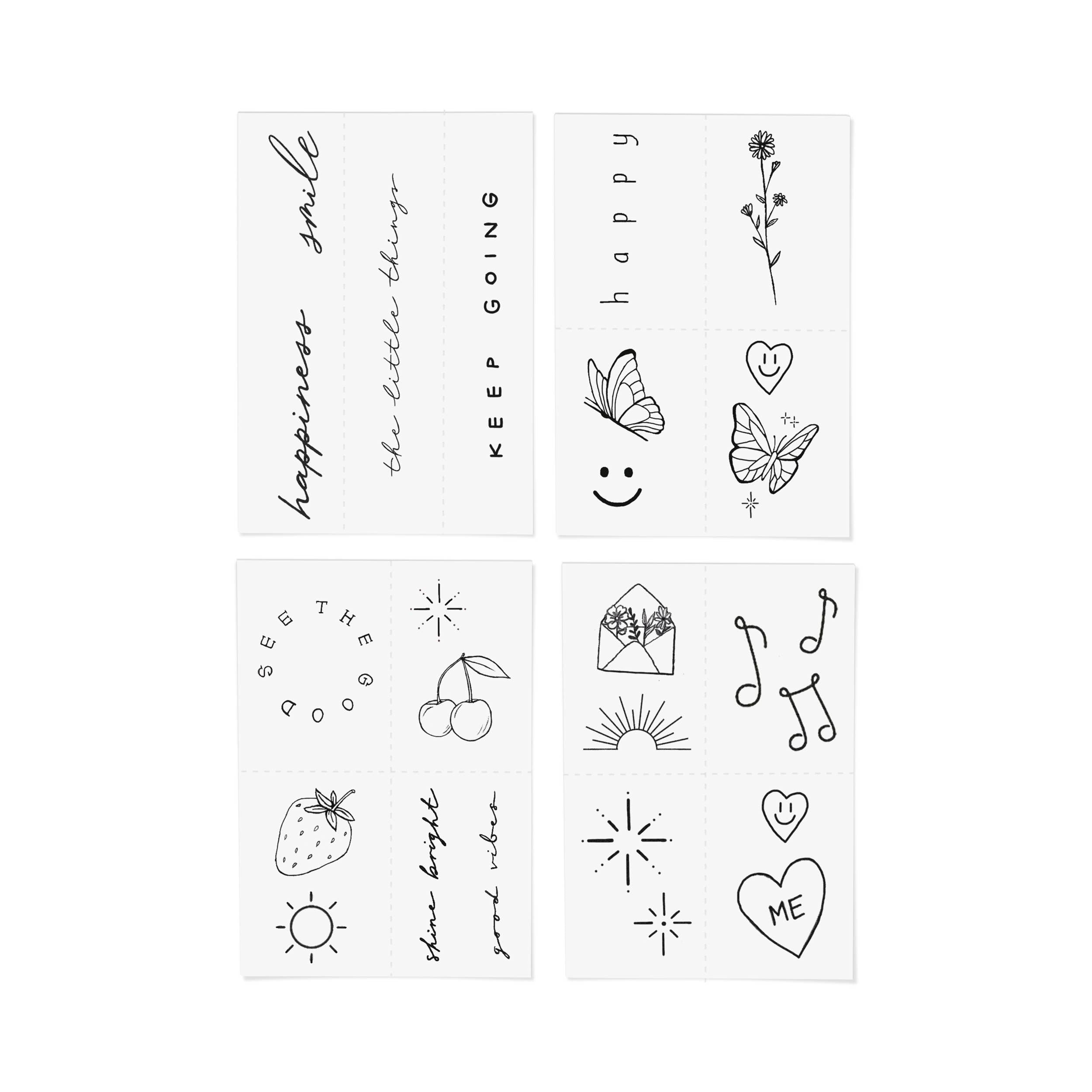 Feel Good Hand-Drawn Temporary Tattoo Pack