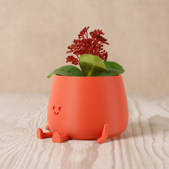 Happy Pot Planter - Matte Red Brick