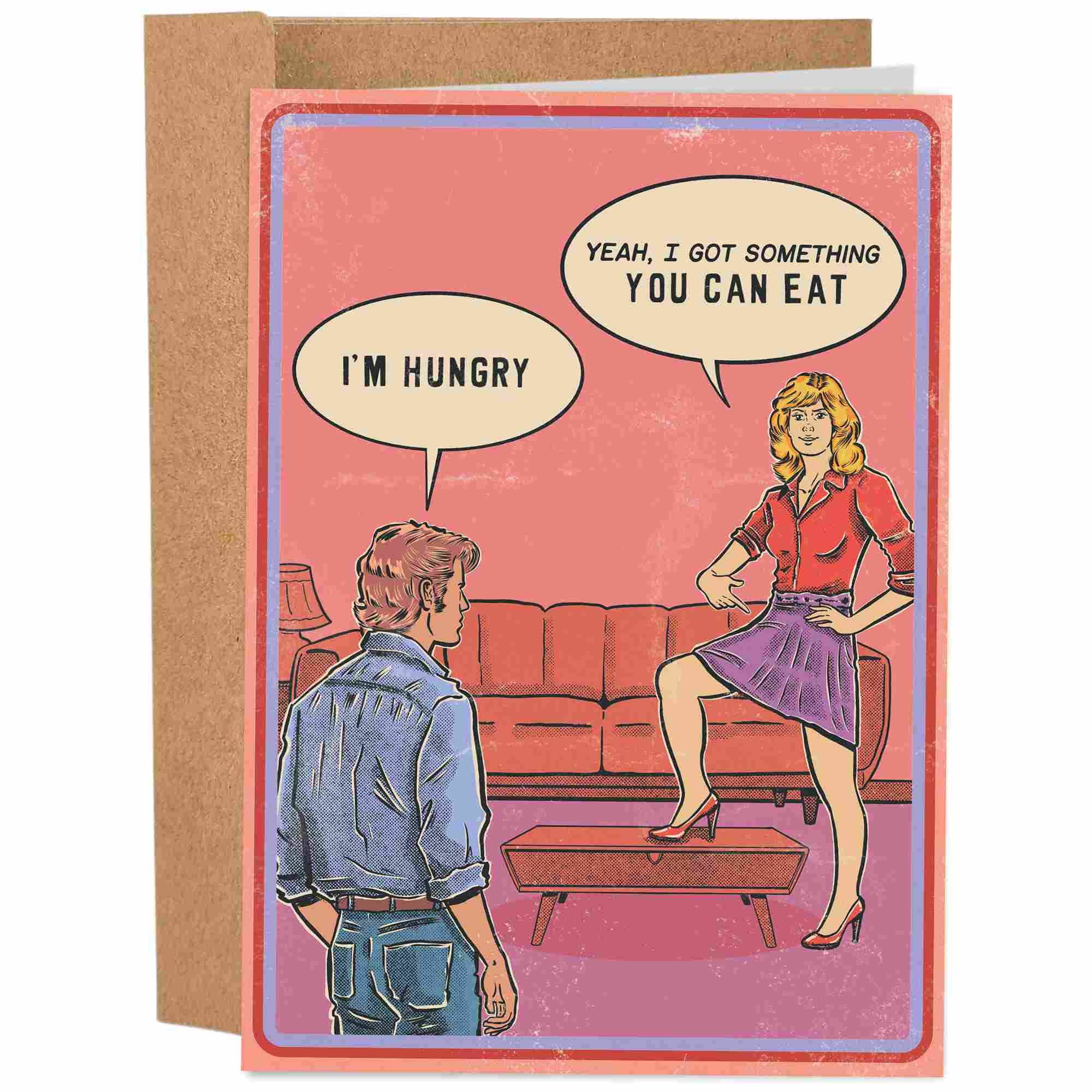 I Got Something You Can Eat 70's Vintage Dark Humor Card