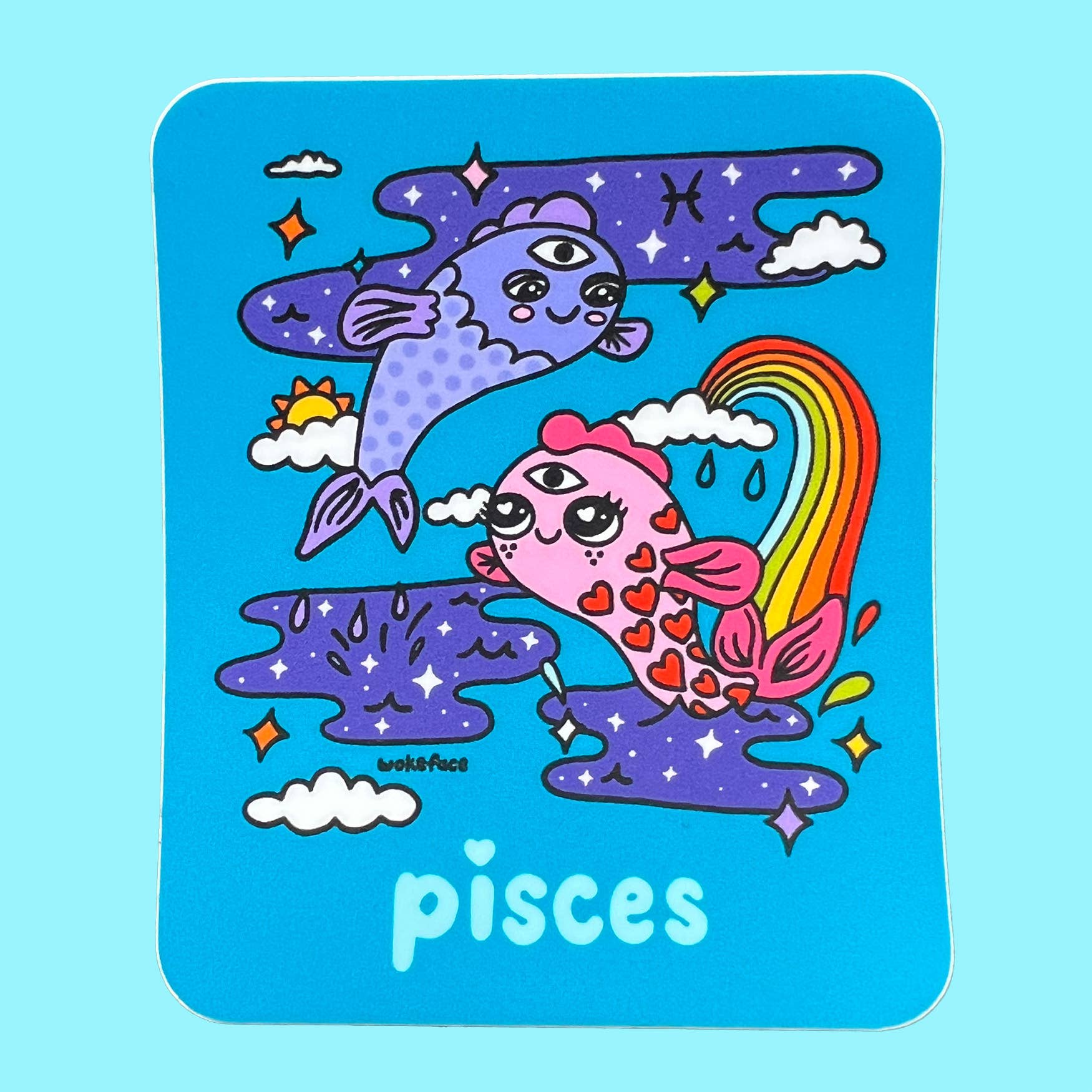 Wokeface Pisces Zodiac Vinyl Sticker