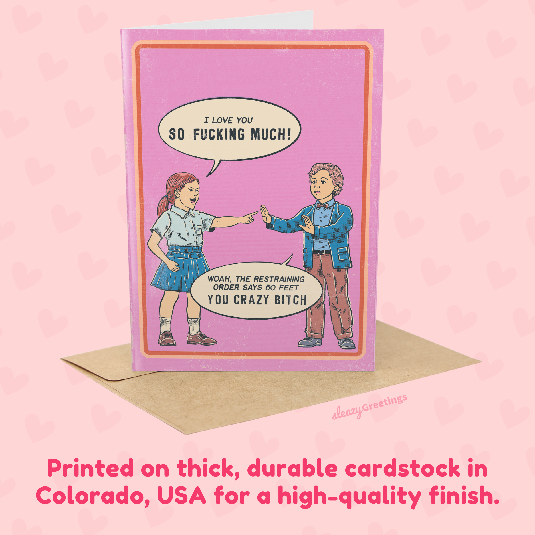 The Restraining Order Says 50 Feet 70's Vintage Card
