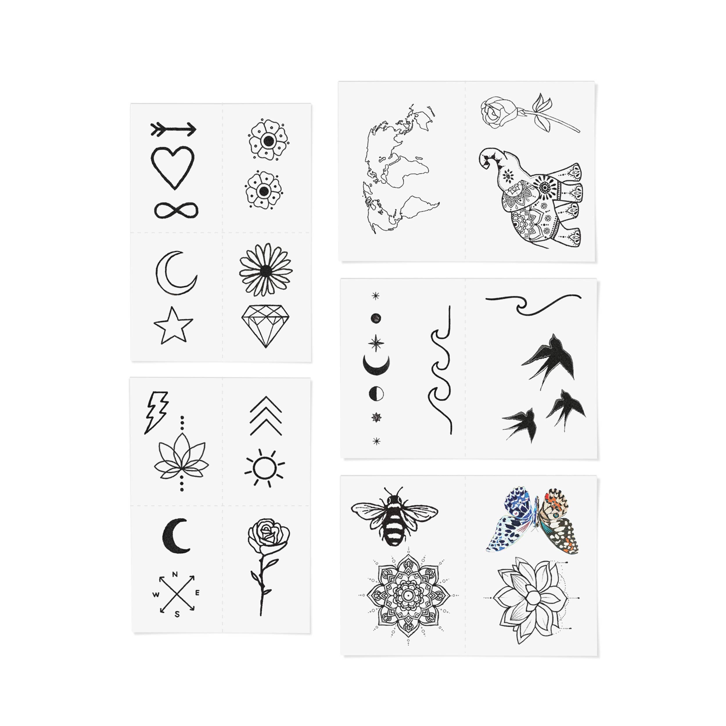 Best Sellers Hand-Drawn Temporary Tattoo Pack