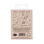 Disco Cowgirl Hand-Drawn Temporary Tattoo Pack