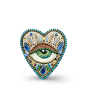 Celestial Eye Heart Brooch/Necklace – Handmade in Sarasota & Peru