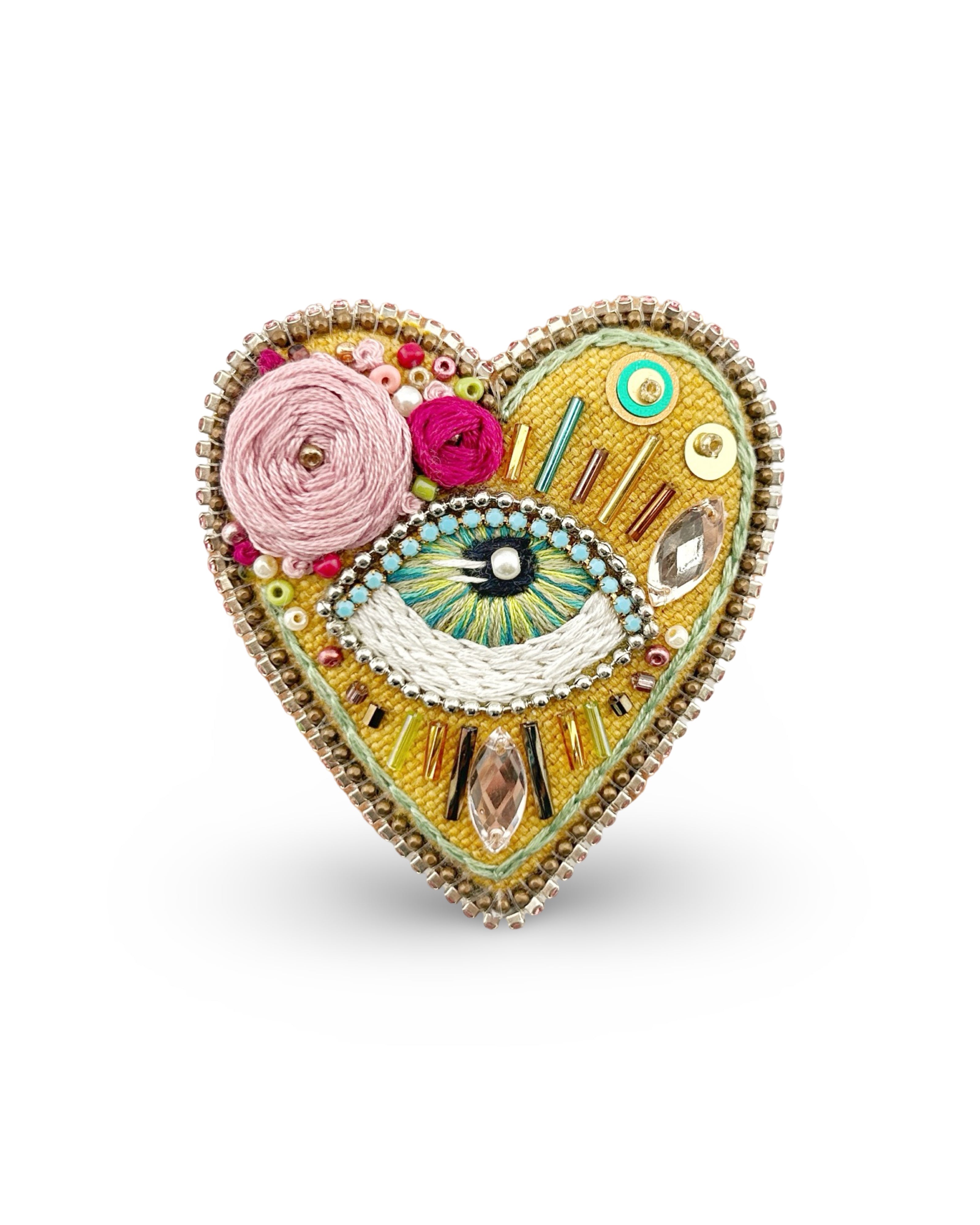 Celestial Eye Heart Brooch/Necklace – Frida Edition