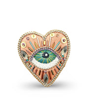Celestial Eye Heart Brooch/Necklace – Handmade in Sarasota & Peru