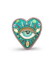 Celestial Eye Heart Brooch/Necklace – Handmade in Sarasota & Peru