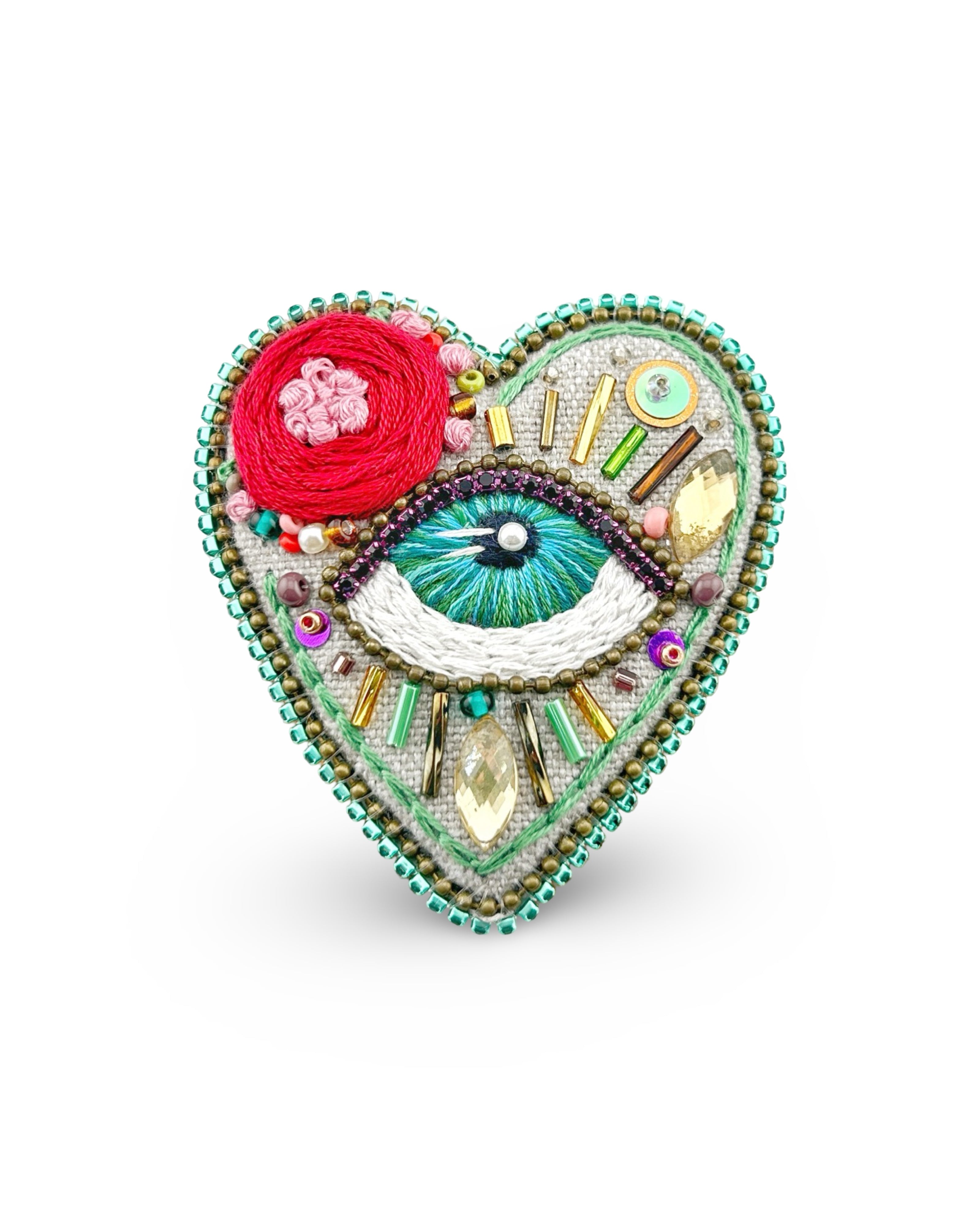 Celestial Eye Heart Brooch/Necklace – Frida Edition