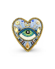Celestial Eye Heart Brooch/Necklace – Handmade in Sarasota & Peru