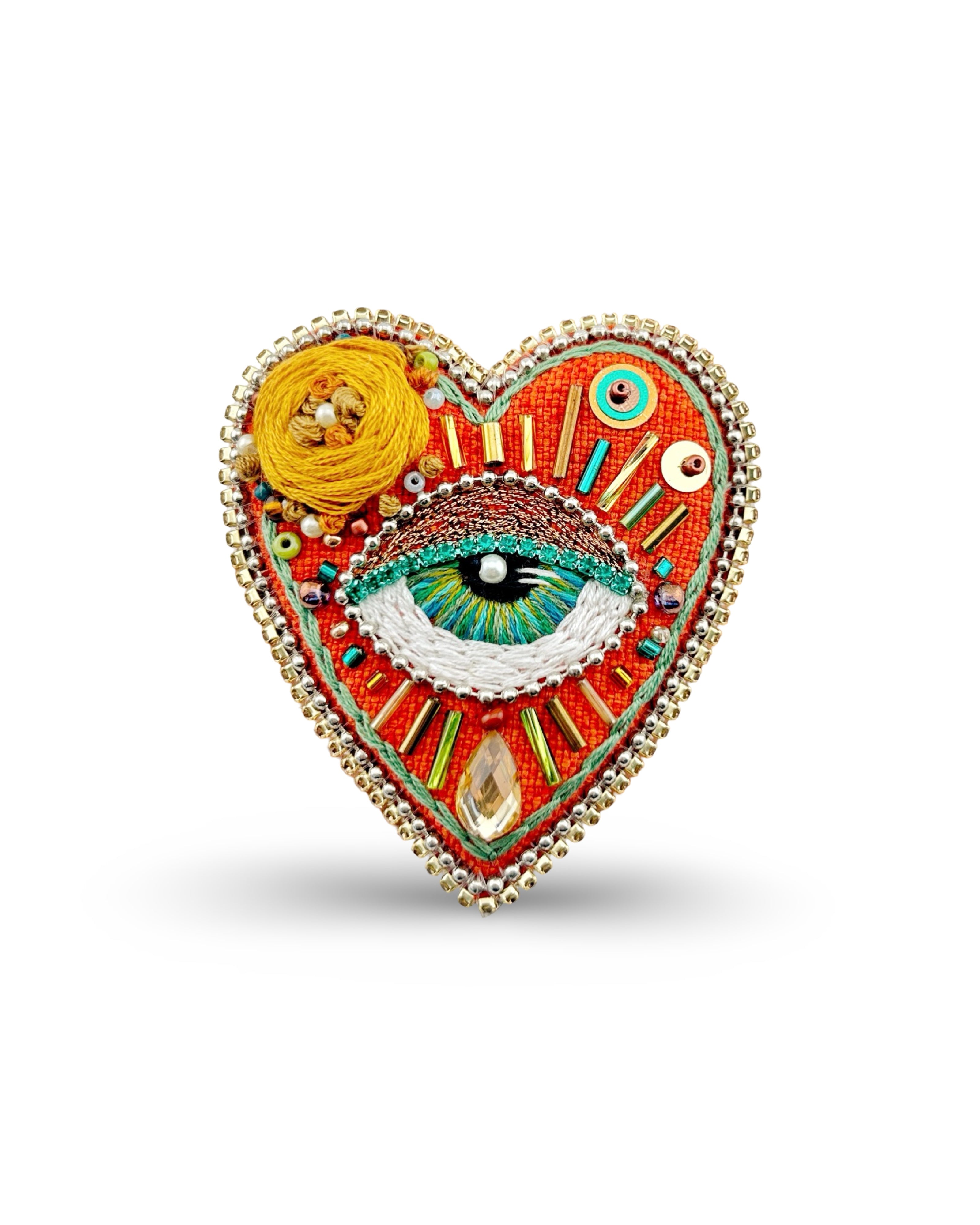 Celestial Eye Heart Brooch/Necklace – Frida Edition