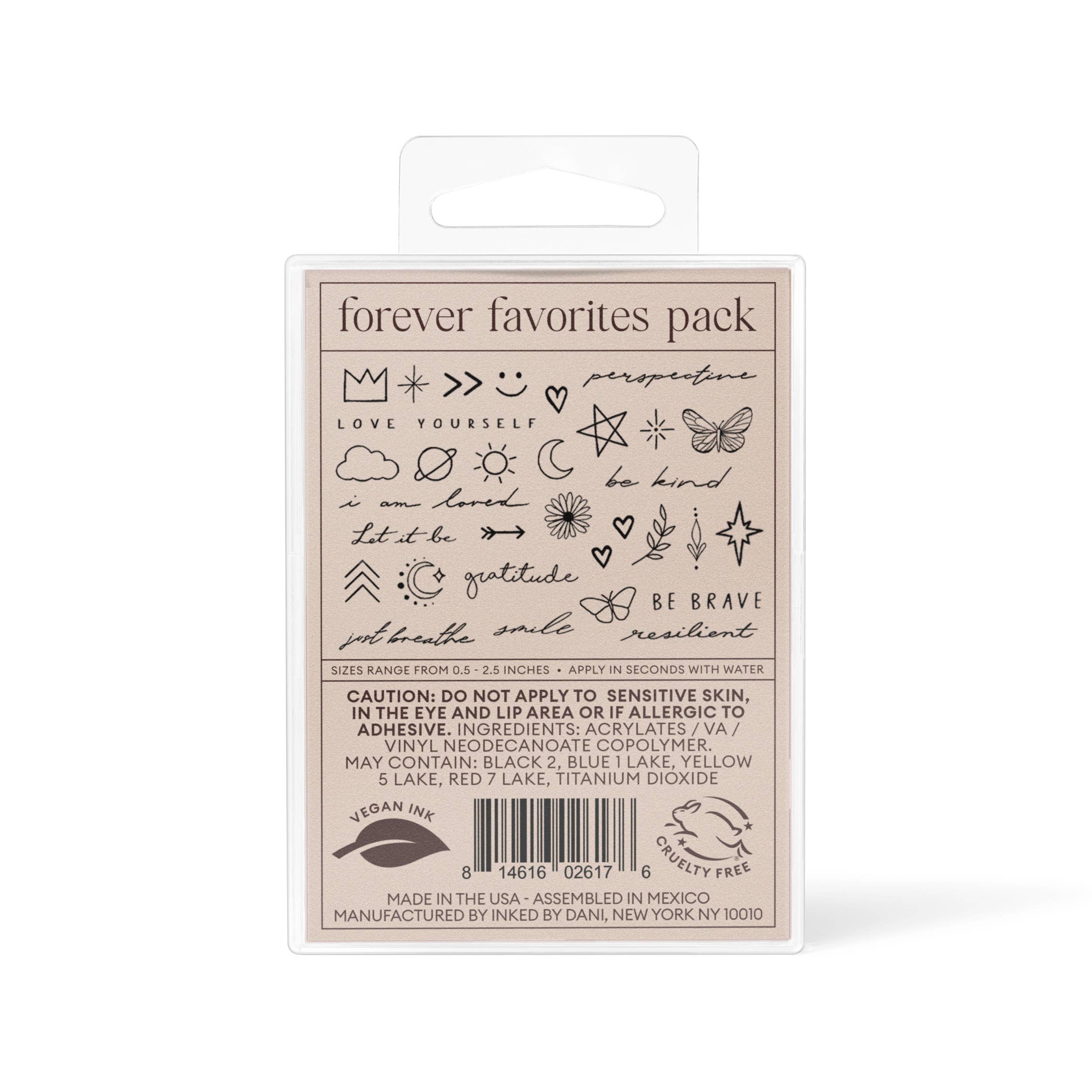 Forever Favorites Hand-Drawn Temporary Tattoo Pack