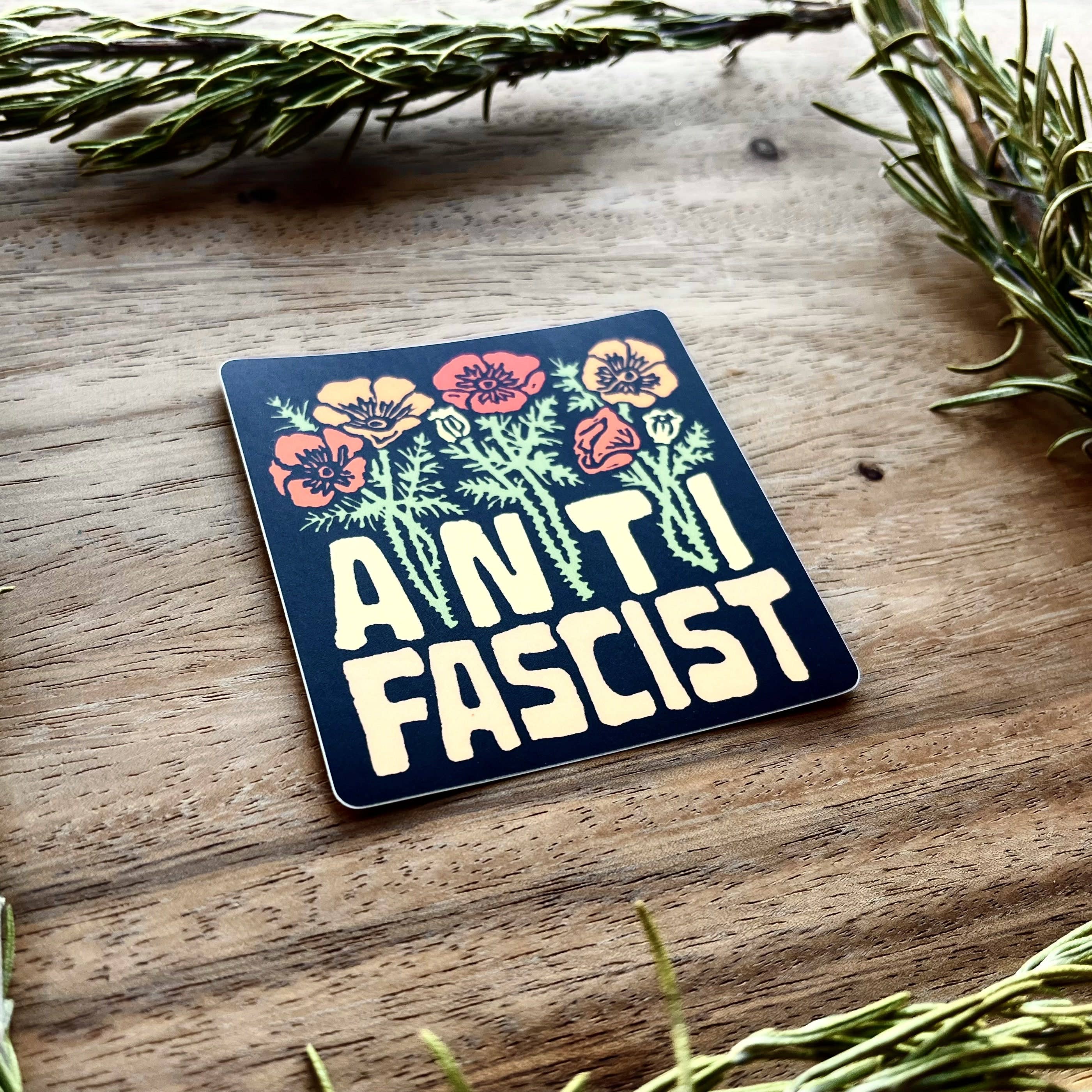 Anti Fascist Flower Sticker