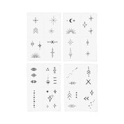 Celestial Hand-Drawn Temporary Tattoo Pack