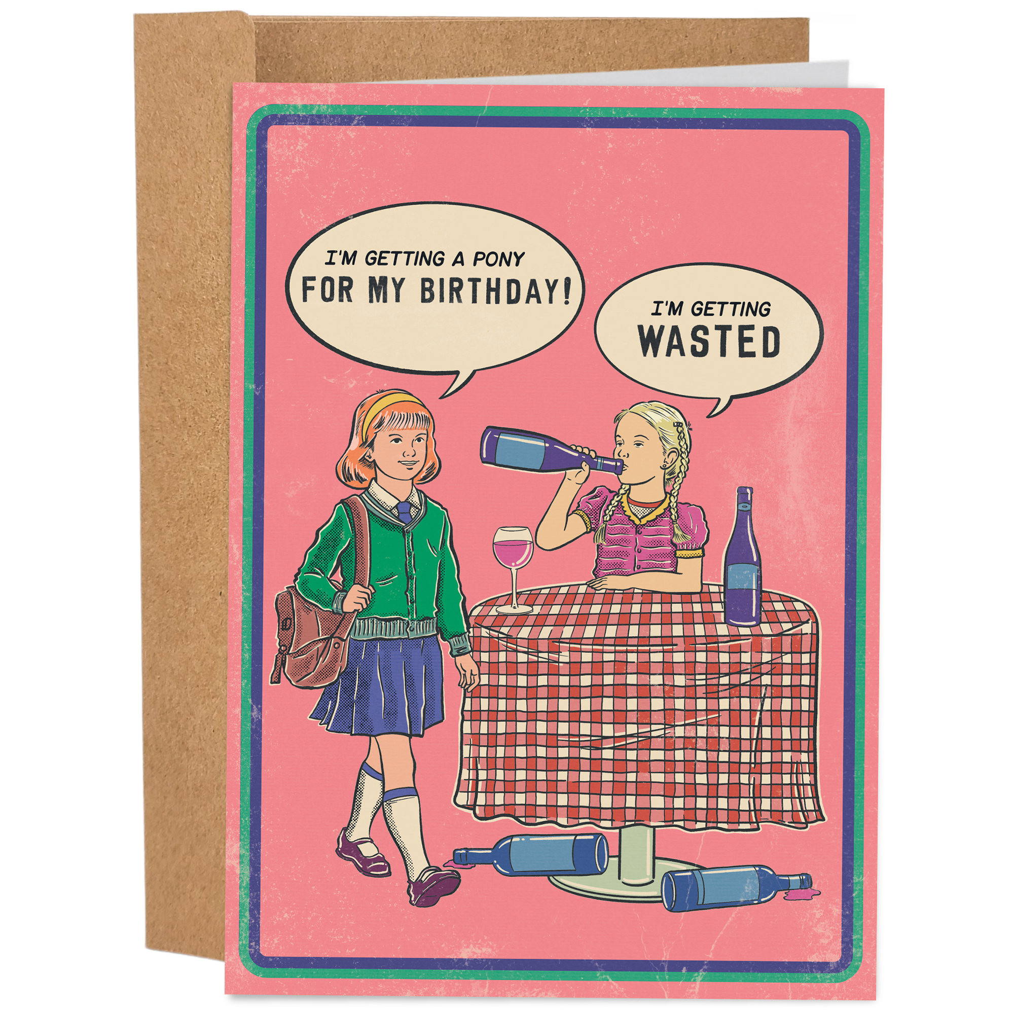 I'm Getting Wasted 70's Vintage Dark Humor Birthday Card