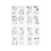 Boho Doodle Hand-Drawn Temporary Tattoo Pack