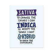 Sativa, Indica and Hybrid Framed Art Print