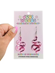 Mystic Serpent Mirror Dangle Earrings