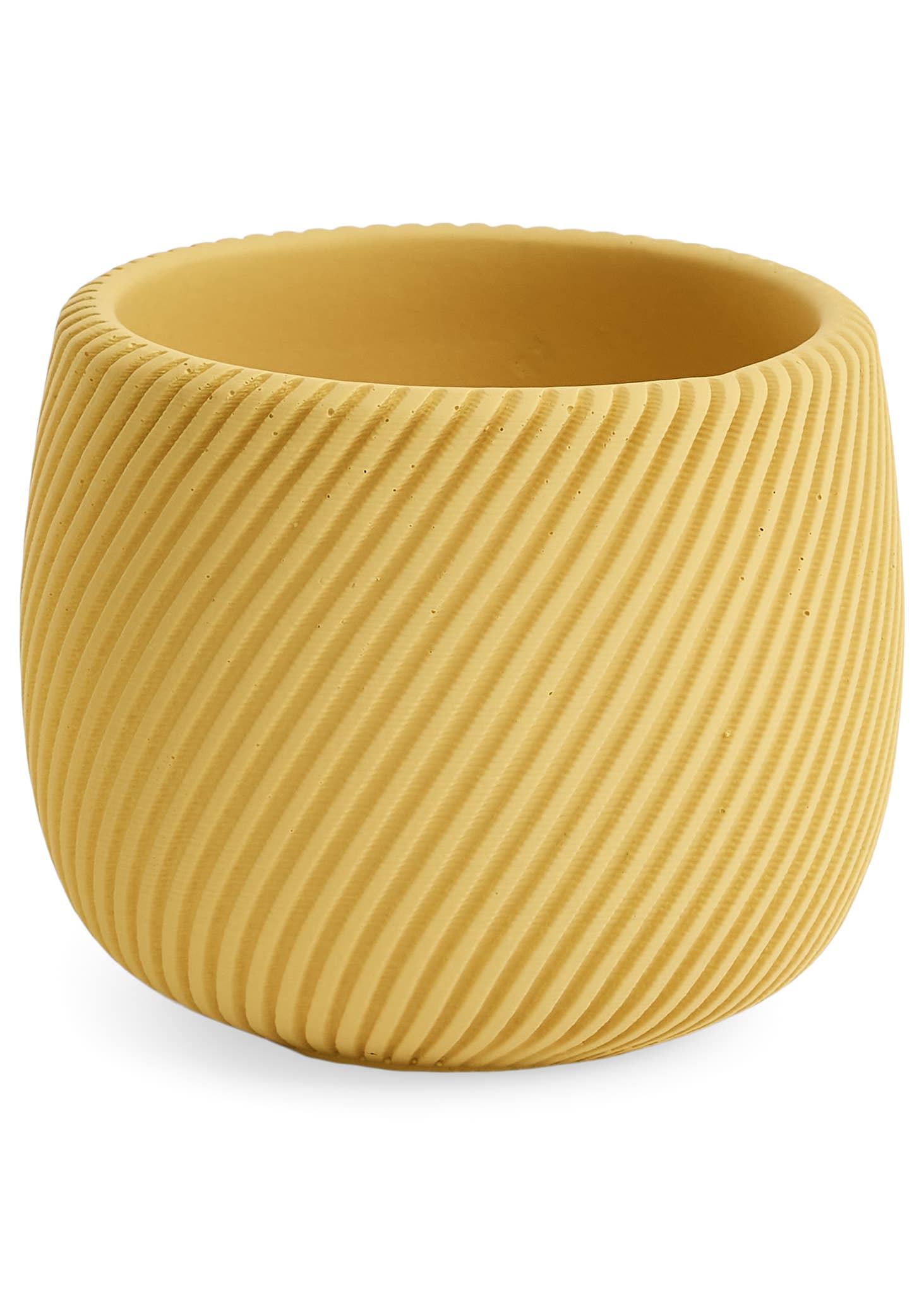 Mustard Ribbed Ceramic Pot Cover
