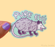 Opossum Pure Evil Cute Vinyl Sticker