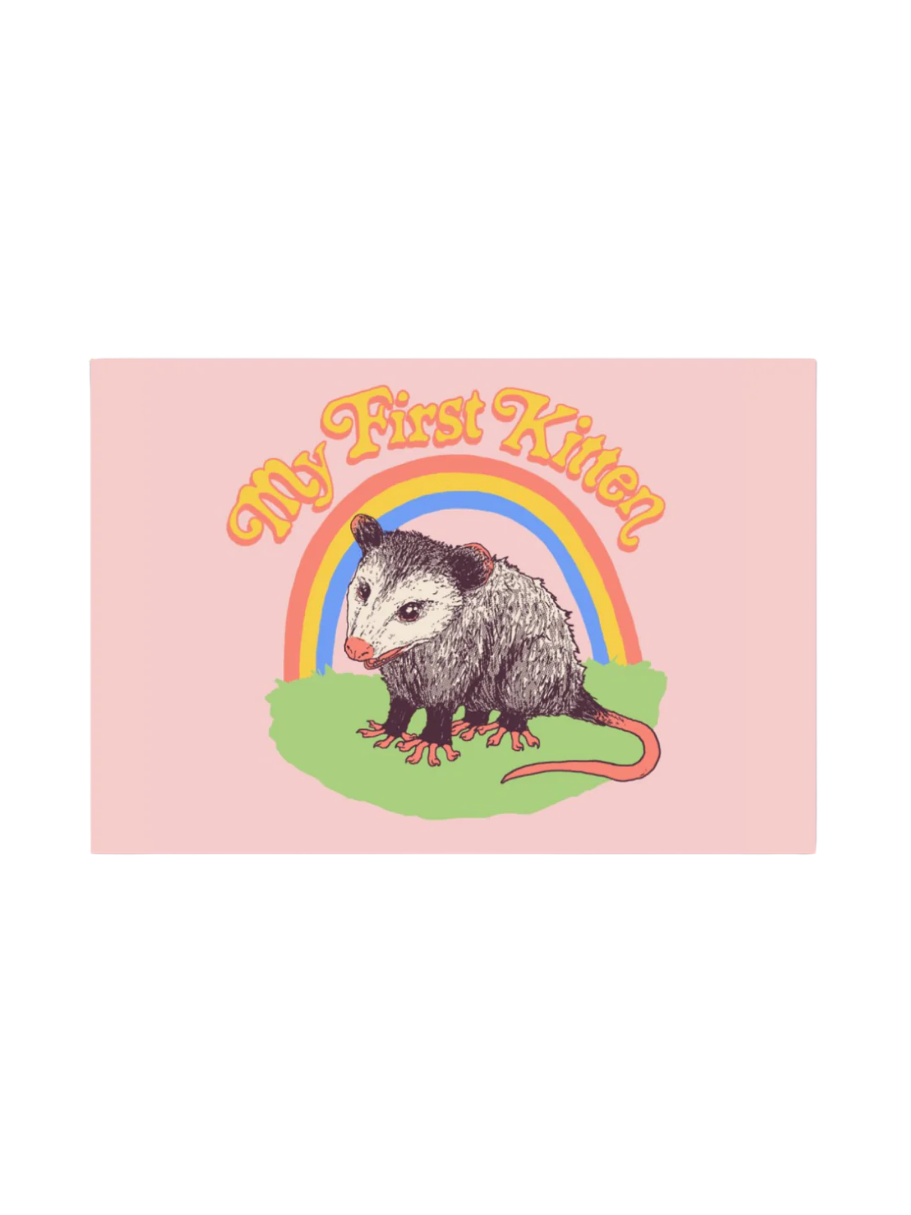 “My First Kitten” Funny Opossum Retro Magnet