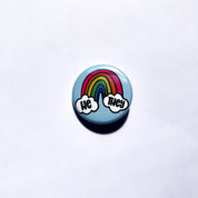 Cloud & Rainbow Inclusive Pronoun Buttons