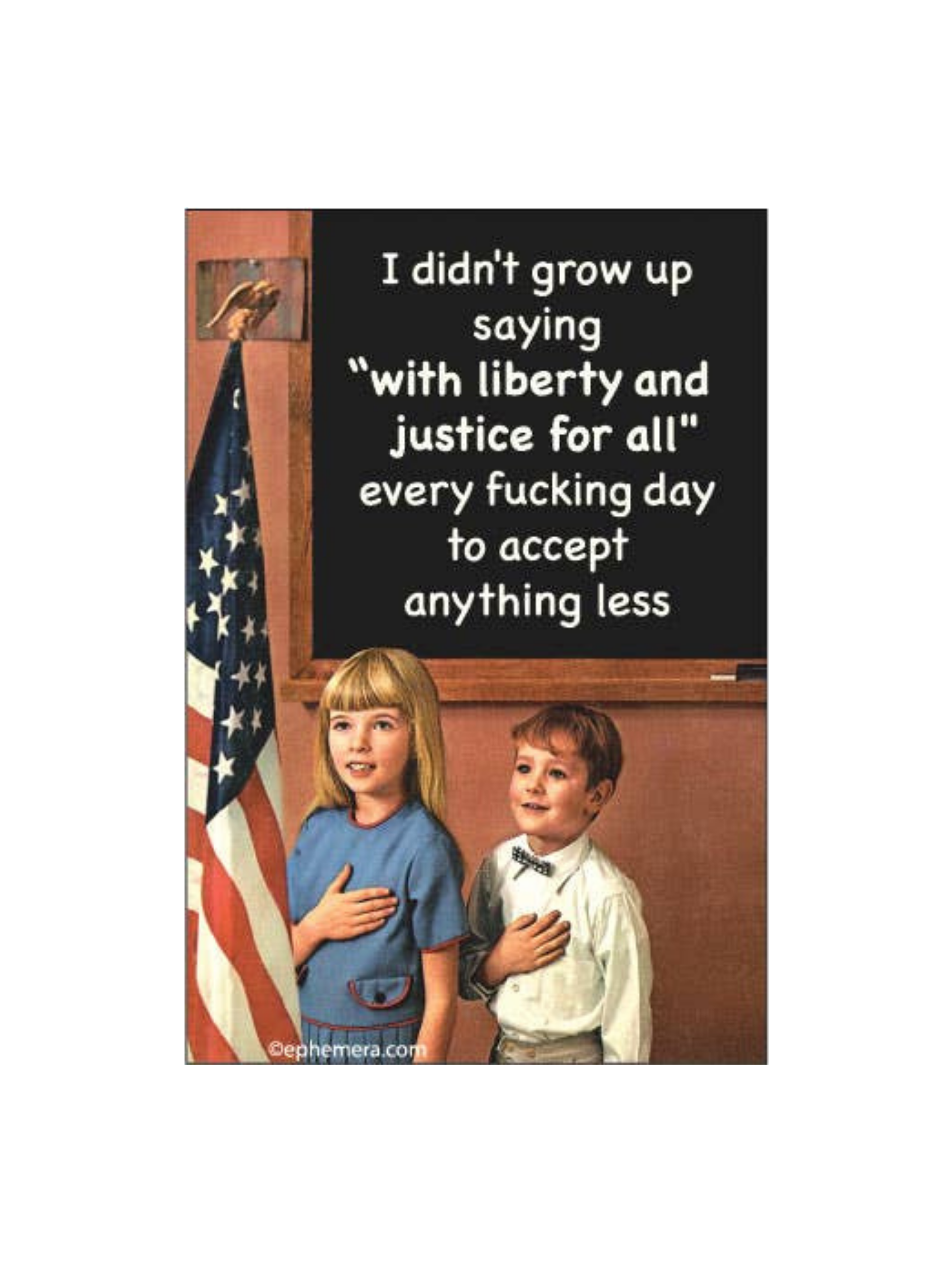 “With Liberty and Justice for All” Funny Retro Magnet