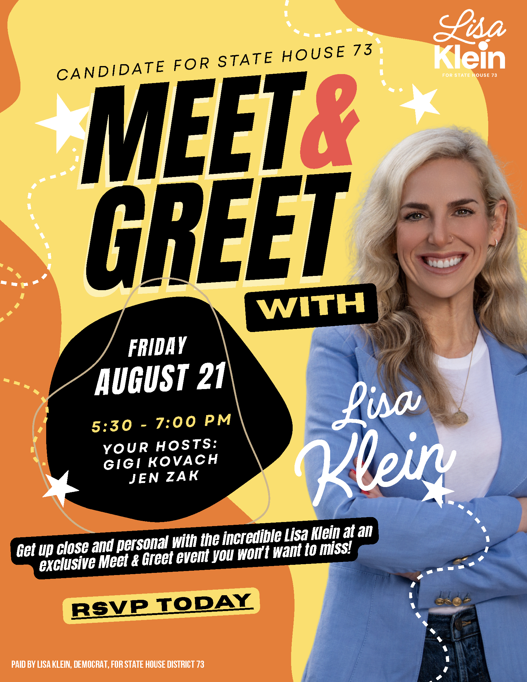 Meet & Greet with Lisa Klein: Friday, August 21