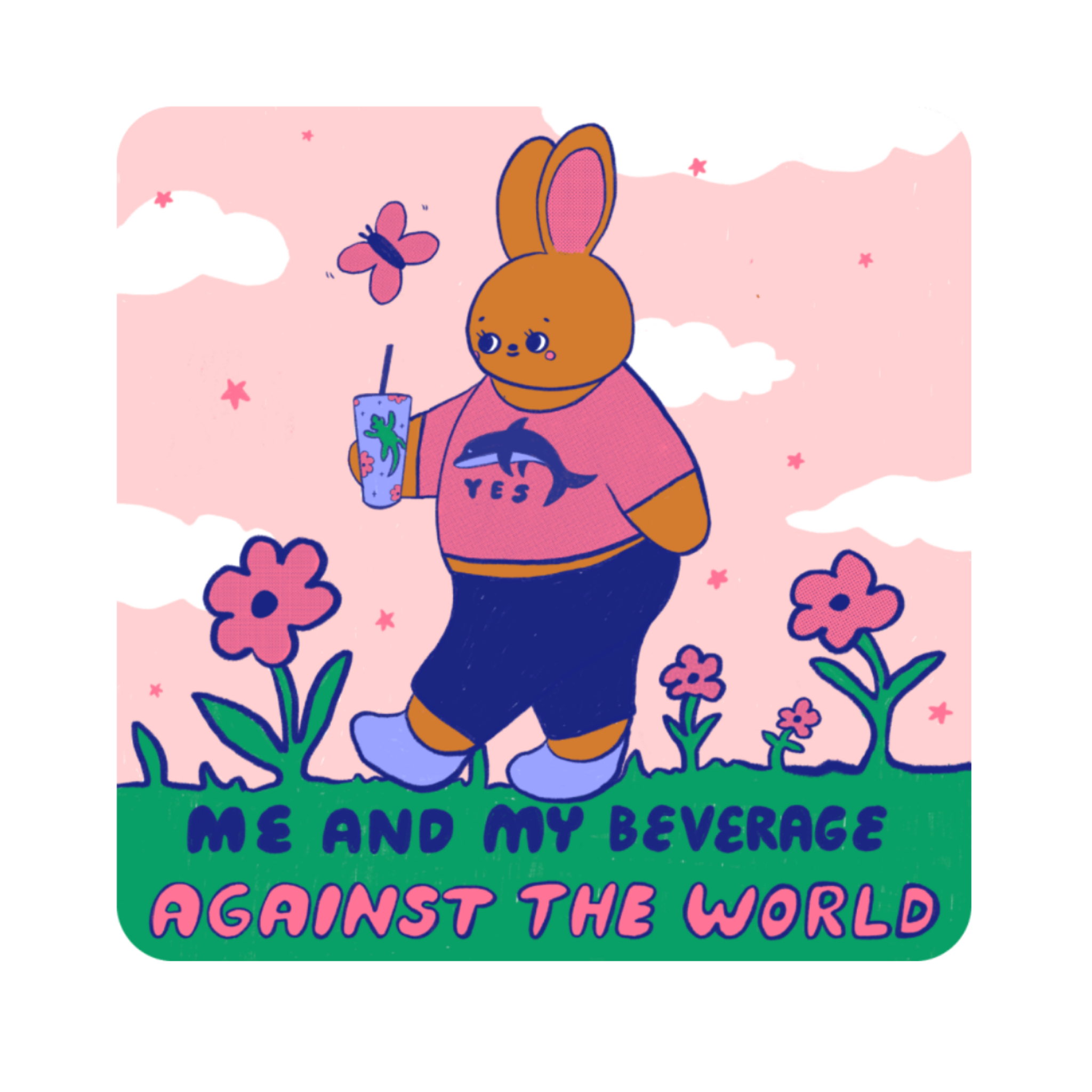 Me and My Beverage Against the World Vinyl Sticker