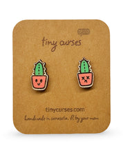 Mini Cerus Cactus Wood Stud Earrings – Dead or Alive Plant Series