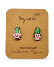 Mini Cerus Cactus Wood Stud Earrings – Dead or Alive Plant Series