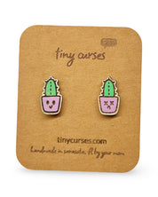 Mini Cerus Cactus Wood Stud Earrings – Dead or Alive Plant Series
