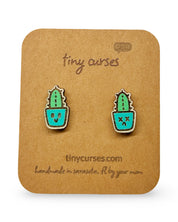 Mini Cerus Cactus Wood Stud Earrings – Dead or Alive Plant Series