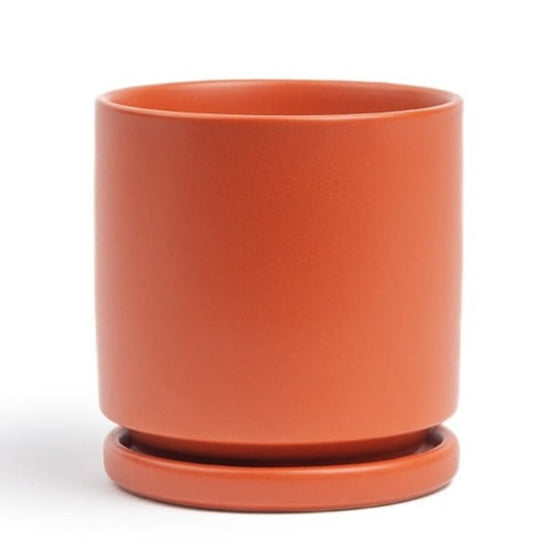 Cylinder Planter with Saucer in Rust | 6.25 in