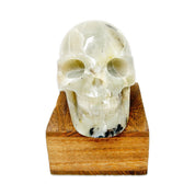 Hand-carved Skull Moonstone With Black Tourmaline