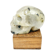 Hand-carved Skull Moonstone With Black Tourmaline