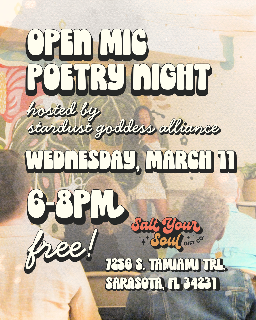 Open Mic Poetry Night at Salt Your Soul: March 11