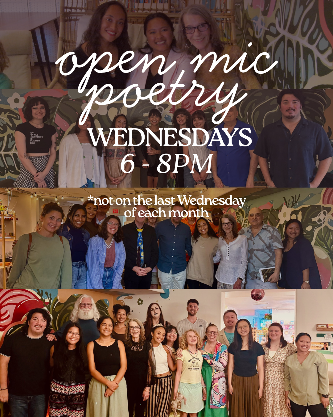 Open Mic Poetry Night at Salt Your Soul: Wednesdays (except last Wed. of the month)