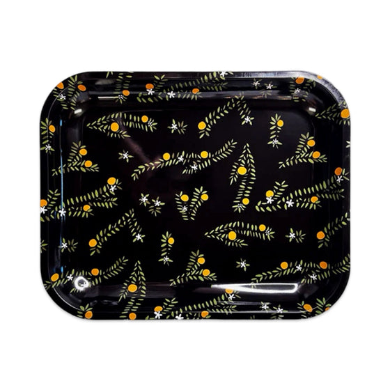 Black Orange Blossoms Rolling Trinket Tray