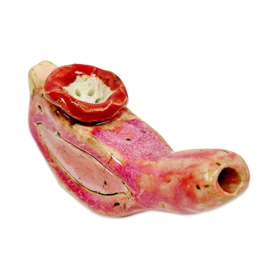 Fly High Dark Pink Ceramic Pipe by Robinina