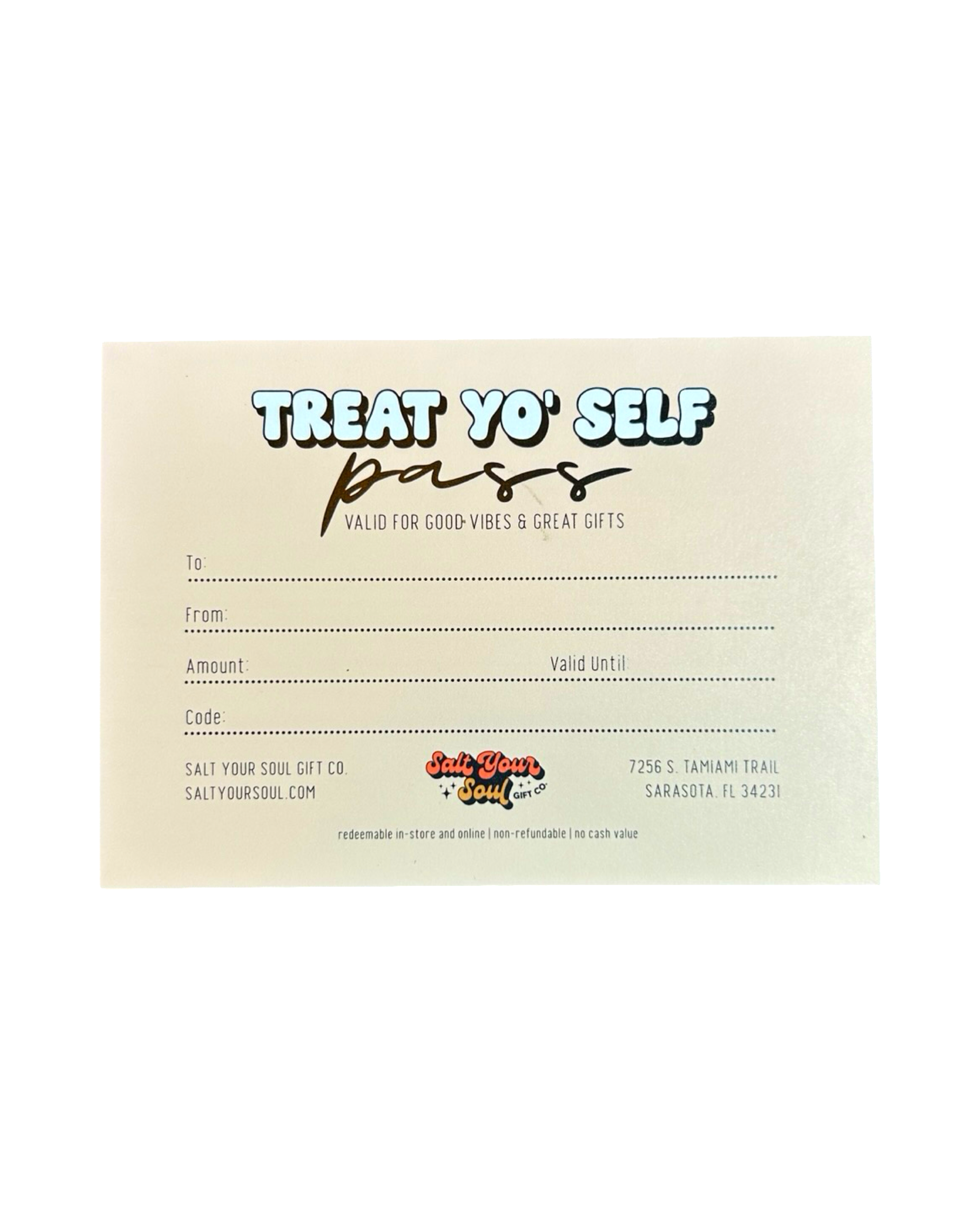 Salt Your Soul Physical Gift Certificate