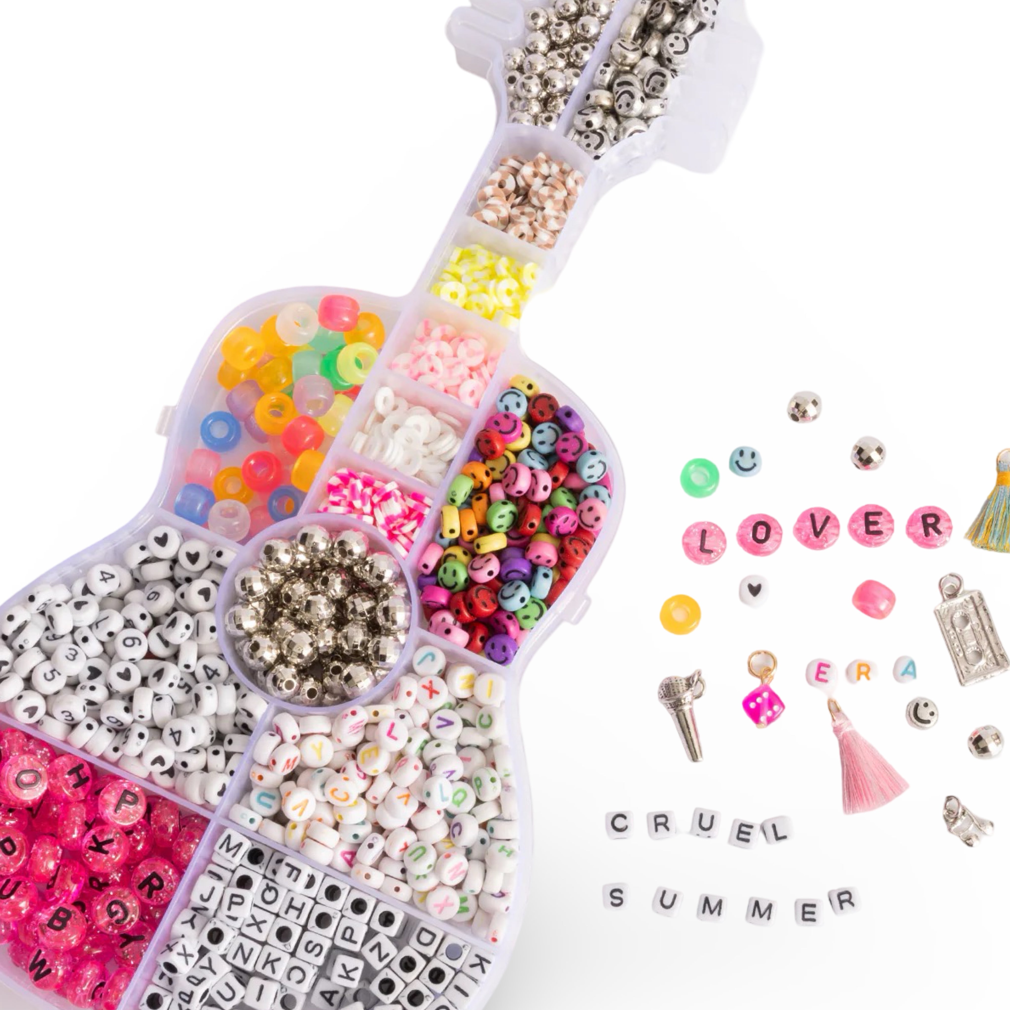 Pink Letter Bead DIY Jewelry Guitar Bead Box