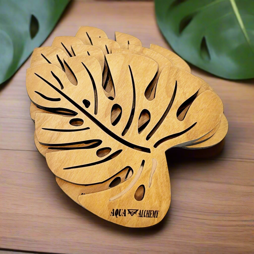 Aqua Alchemy Monstera Leaf Coaster (Set of 4)