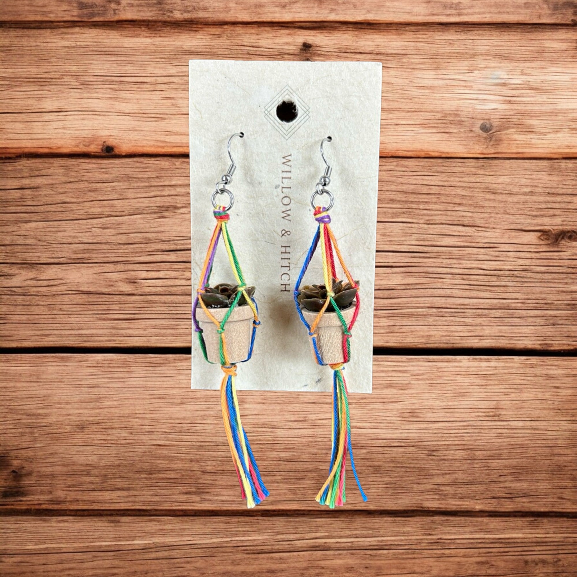 Macrame plant earrings discount
