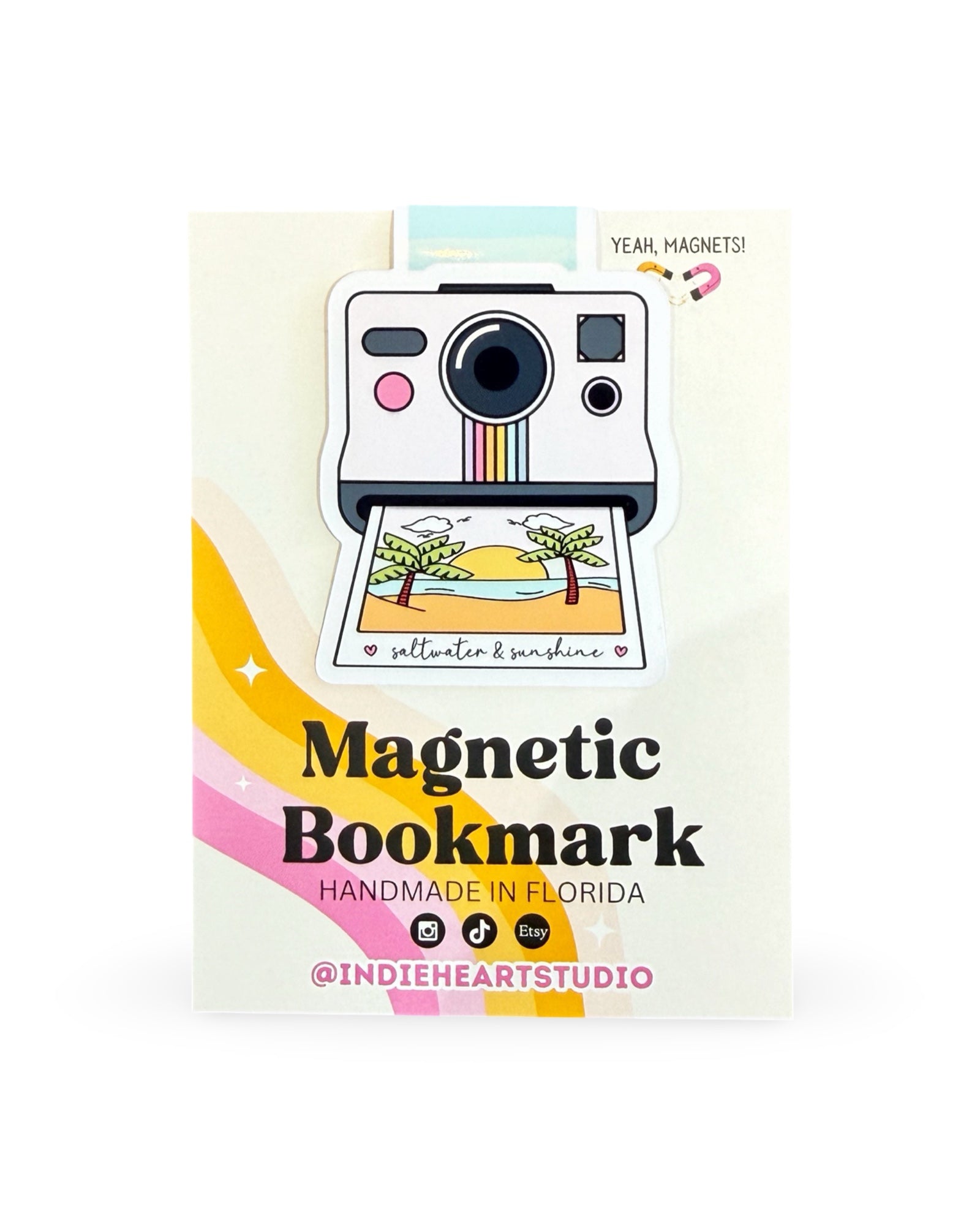 Beach Day Polaroid Magnetic Bookmark