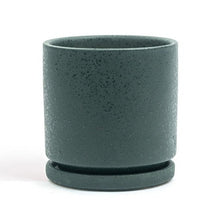  Cylinder Planter Pot with Saucer in Textured Forest | 4.5 in