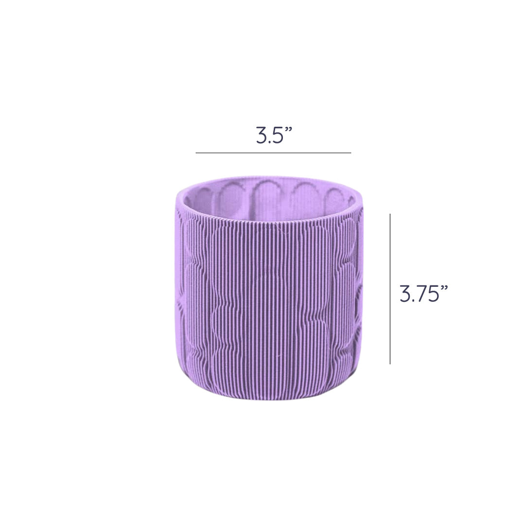 3D Printed 'Made From Plants' Plant Pot in Purple - 3.5"