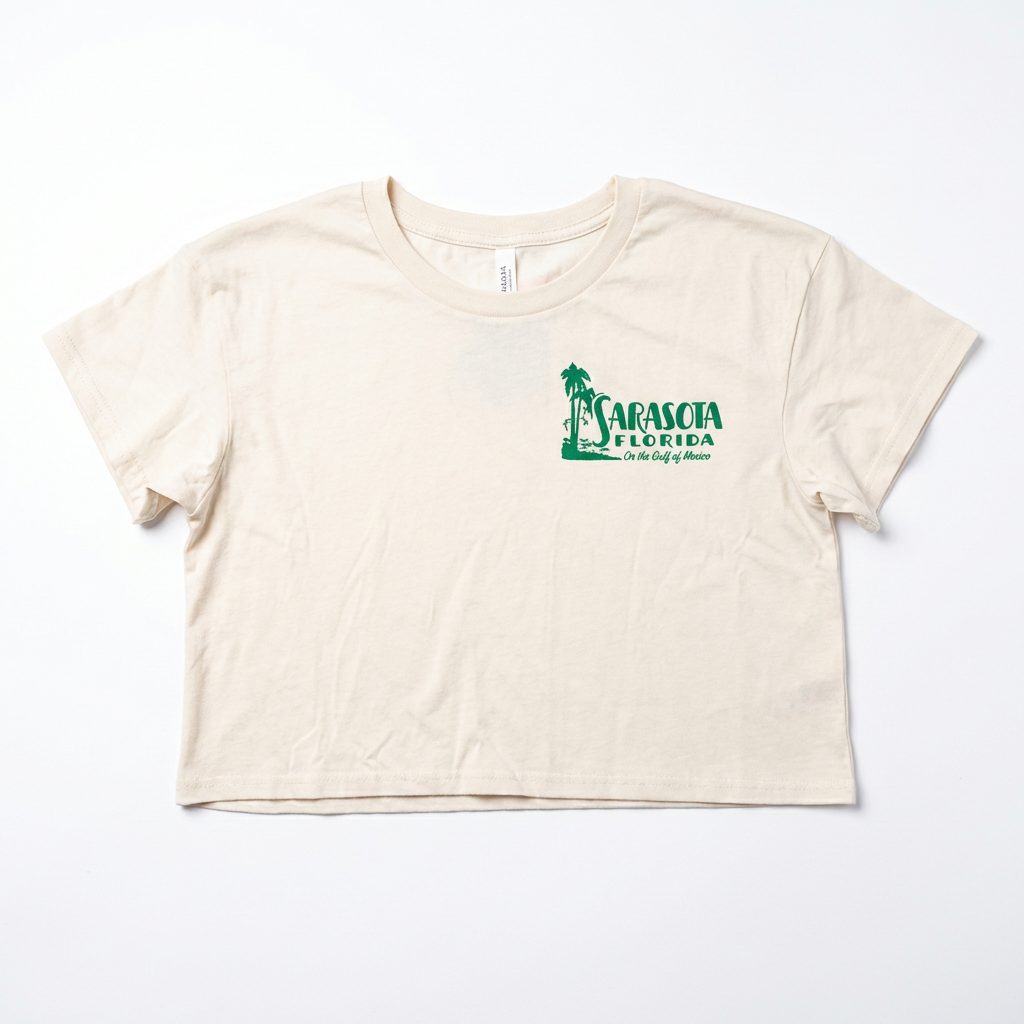 Sarasota Florida Vintage Map Crop Top