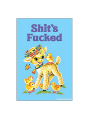 “Shit’s Fucked” Funny Retro Lamb Magnet