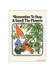 “Stop & Smell the Flowers” Funny Retro Gnome Magnet