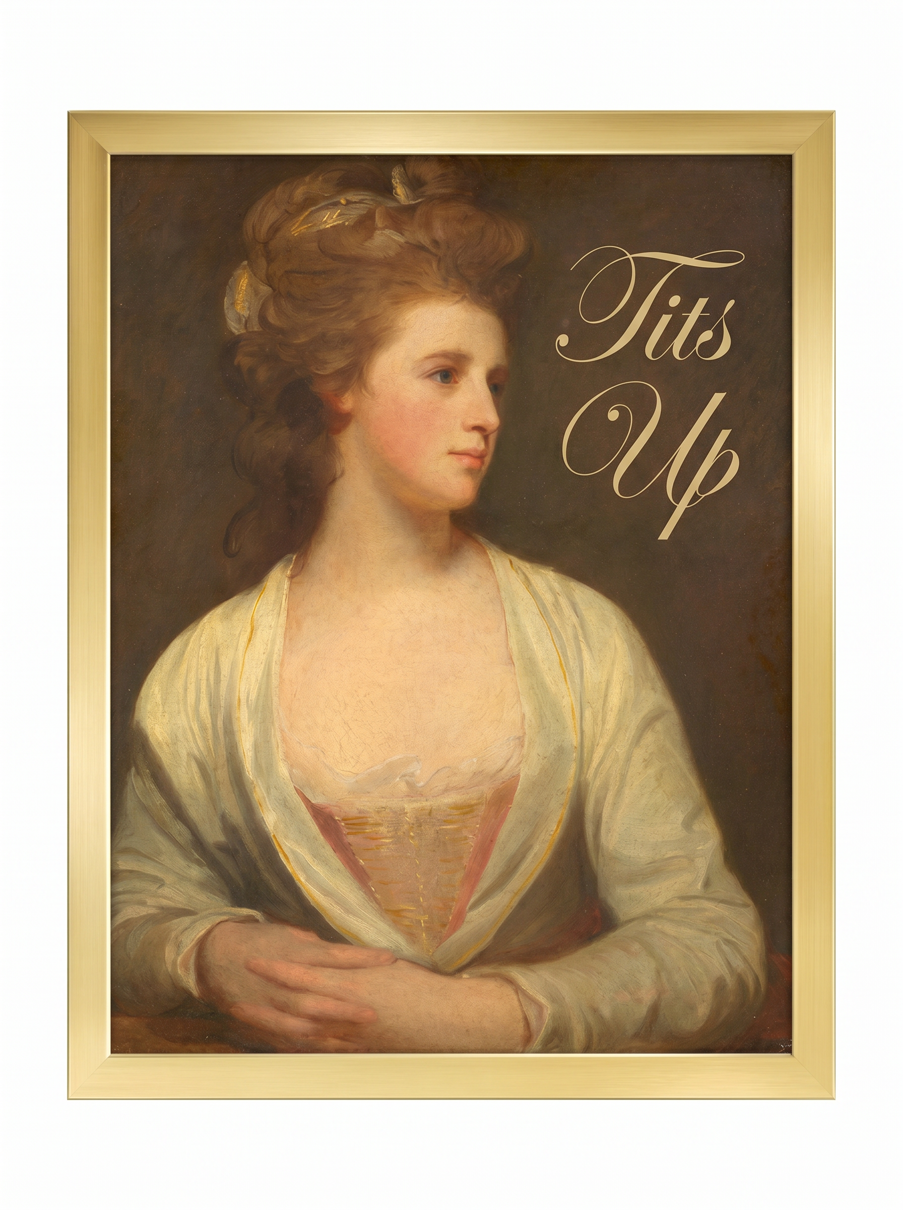 Tits Up Vintage Portrait Print